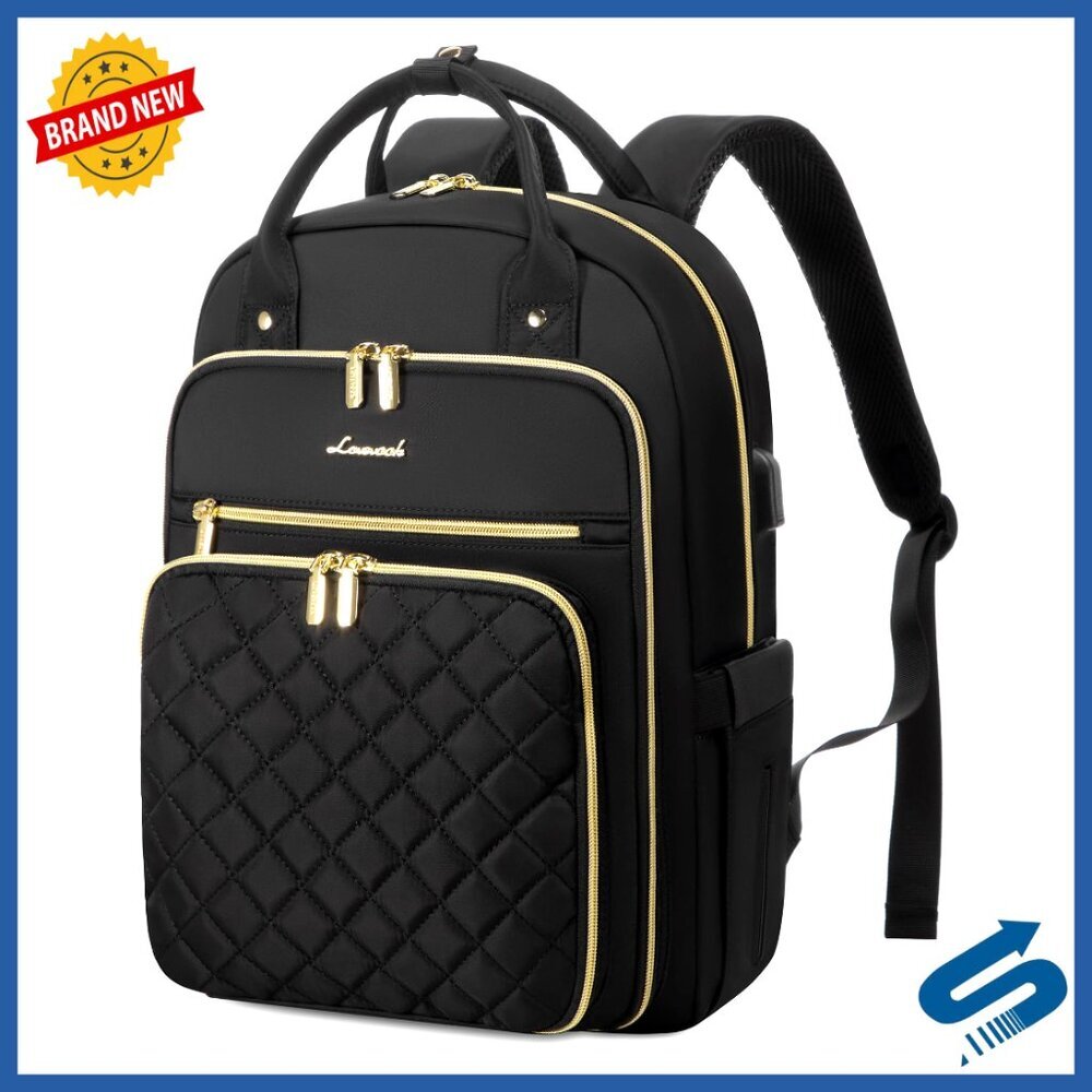 Large Travel Backpack Stylish Water Resistant Laptop Bag USB Charging Port